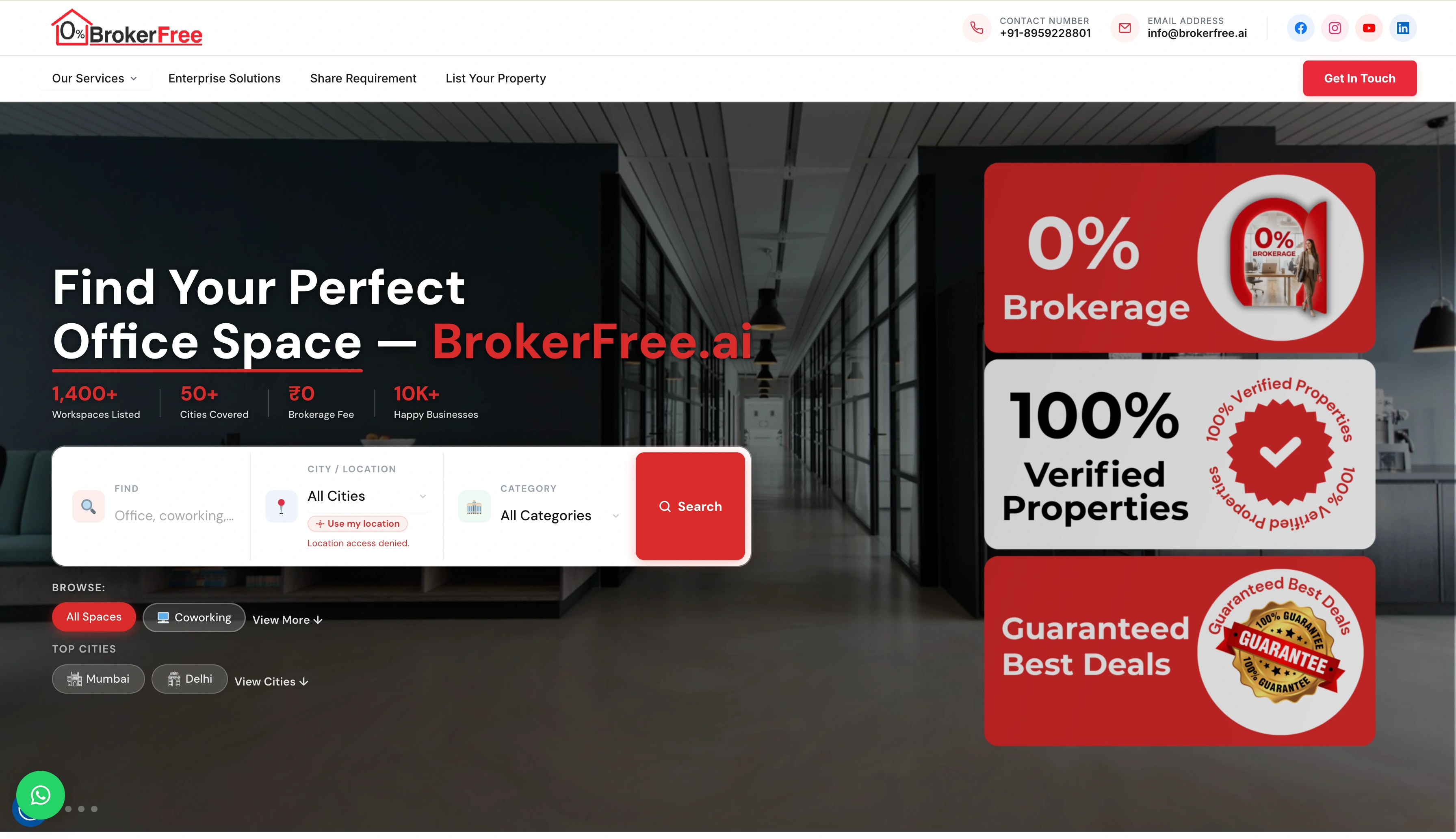 BrokerFree website homepage