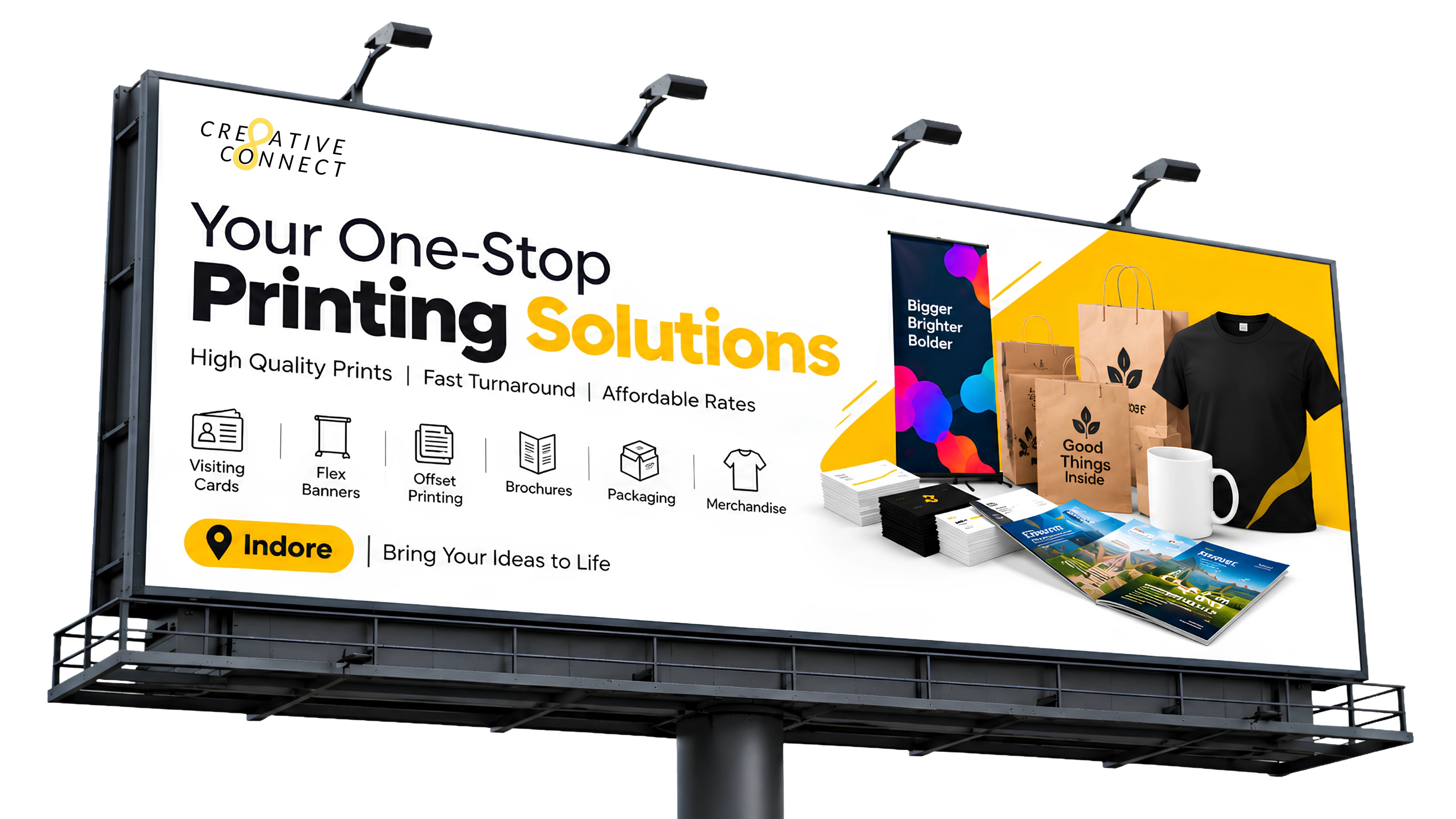 Billboard hoarding installed on-site