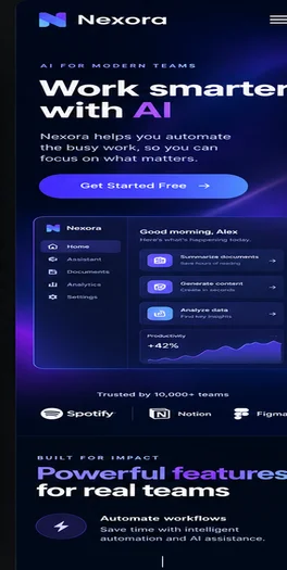 Landing page screenshot